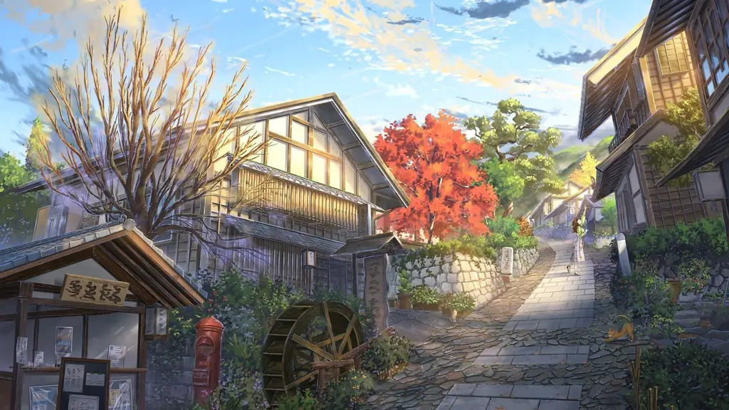 Kehidupan damai di dunia isekai Ilustrasi desa fantasi yang damai