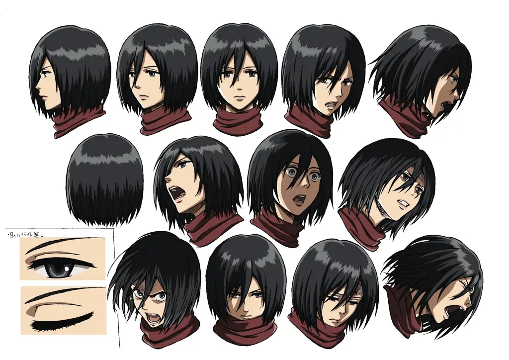 Gambar dari musim pertama Attack on Titan yang menampilkan Eren, Mikasa, dan Armin