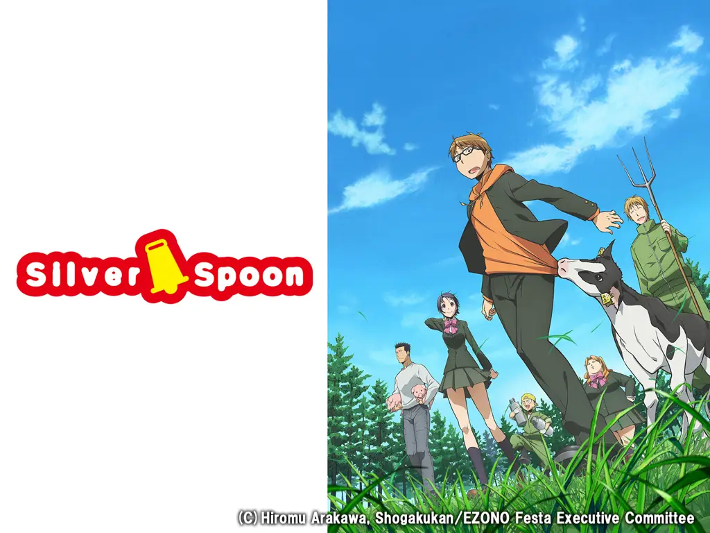 Pemandangan pertanian di anime Silver Spoon