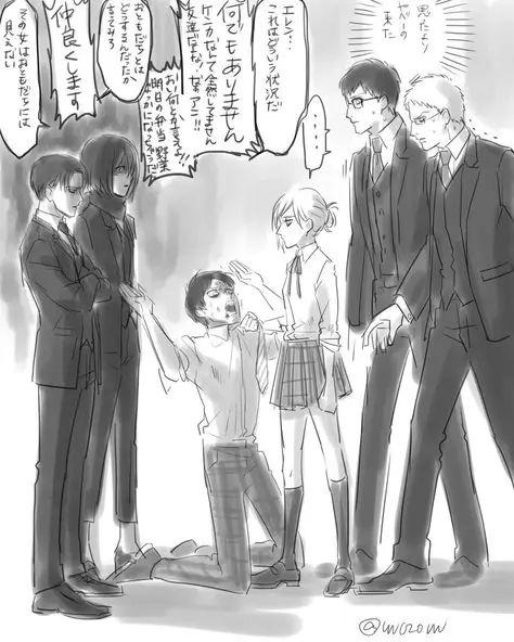 Fanart siswa SMA dari Shingeki no Kyojin