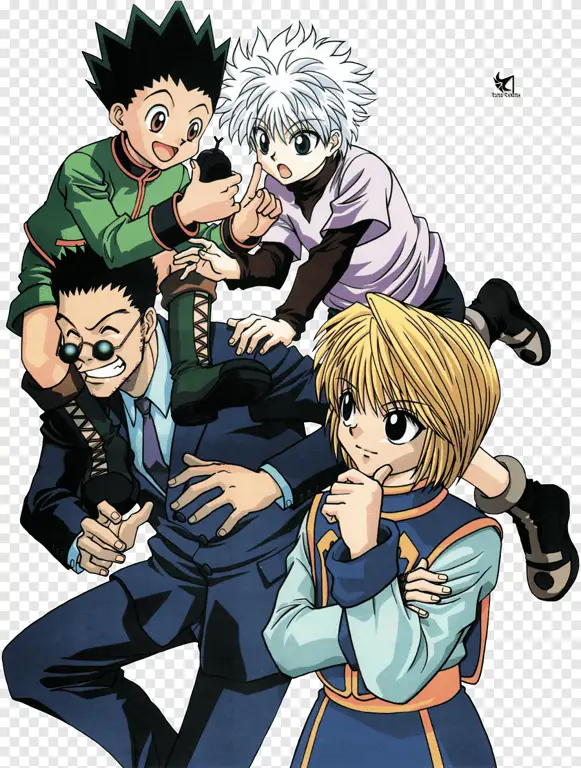 Gon, Killua, Kurapika, dan Leorio sebagai siswa SMA