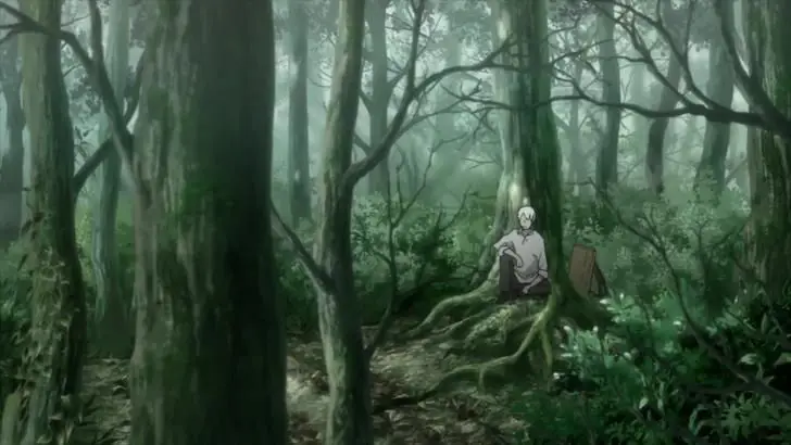 Gambar pemandangan alam yang indah dalam anime Mushishi