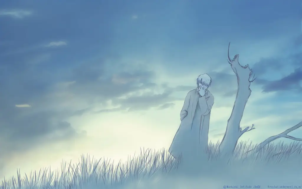 Pemandangan alam yang indah dalam anime Mushishi