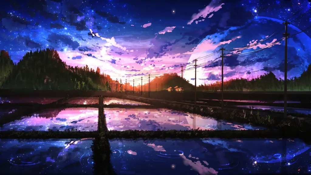 Pemandangan alam yang indah sebagai latar dalam anime Kaze no Stigma