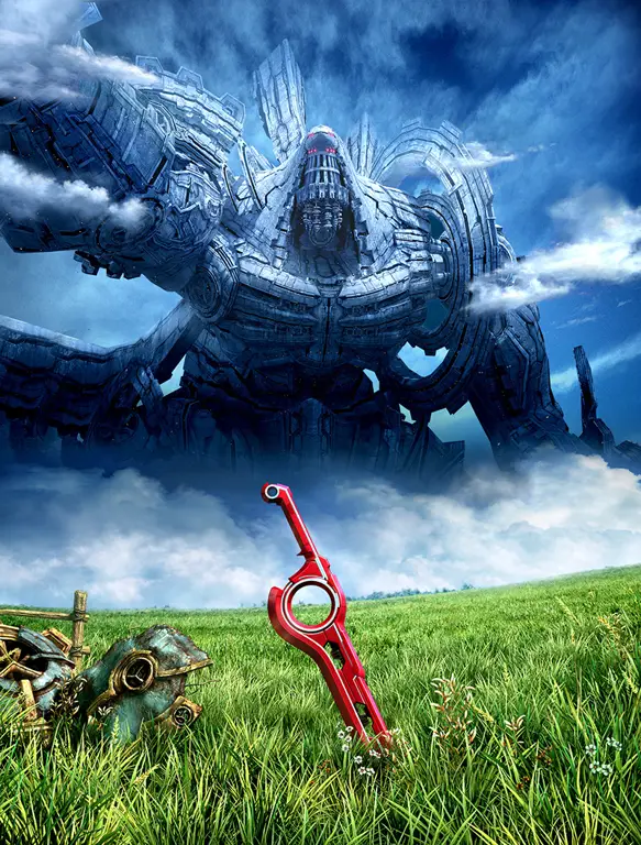 Pemandangan indah dari dunia Xenoblade Chronicles dalam anime