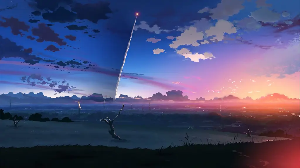 Pemandangan indah dari anime 5 Centimeters Per Second