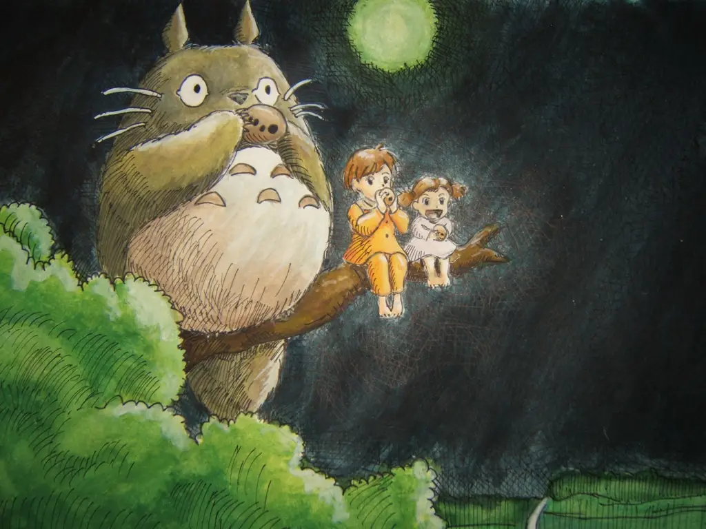 Ilustrasi Totoro dan teman-temannya