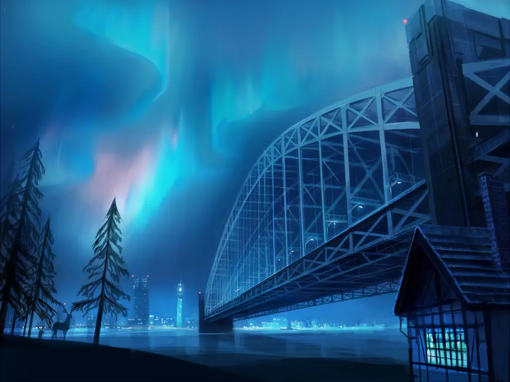 Keindahan Aurora Borealis dalam Anime Pemandangan aurora borealis dalam anime