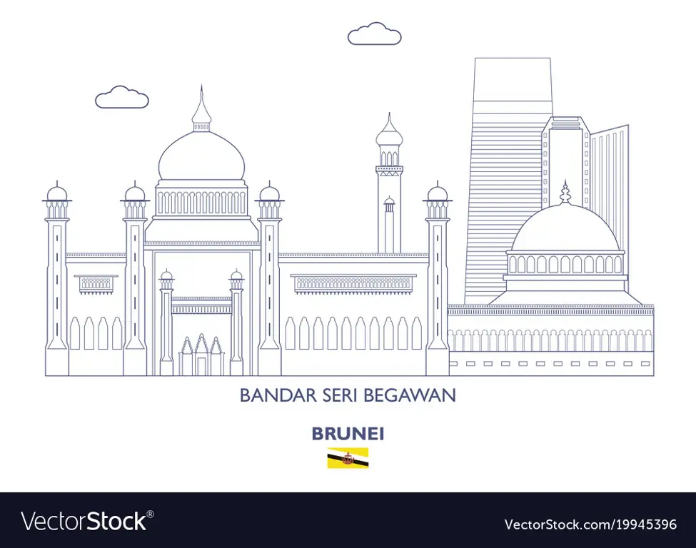 Garis cakrawala Bandar Seri Begawan yang indah