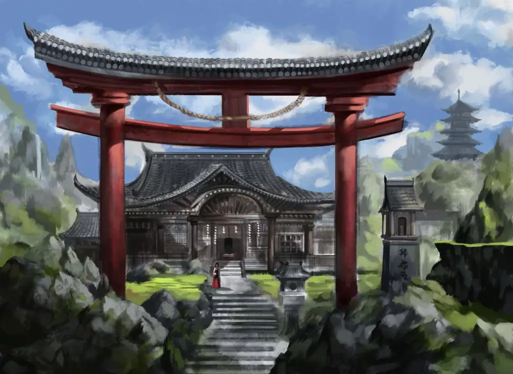 Pemandangan alam dari dunia fantasi dalam anime Gate