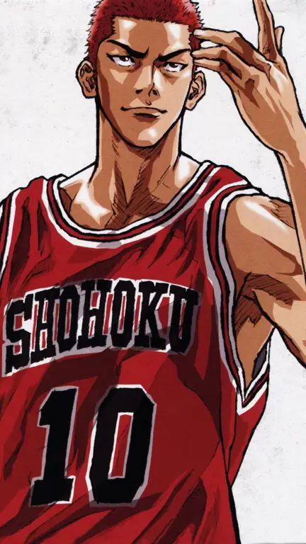 Karakter anime melakukan slam dunk yang luar biasa