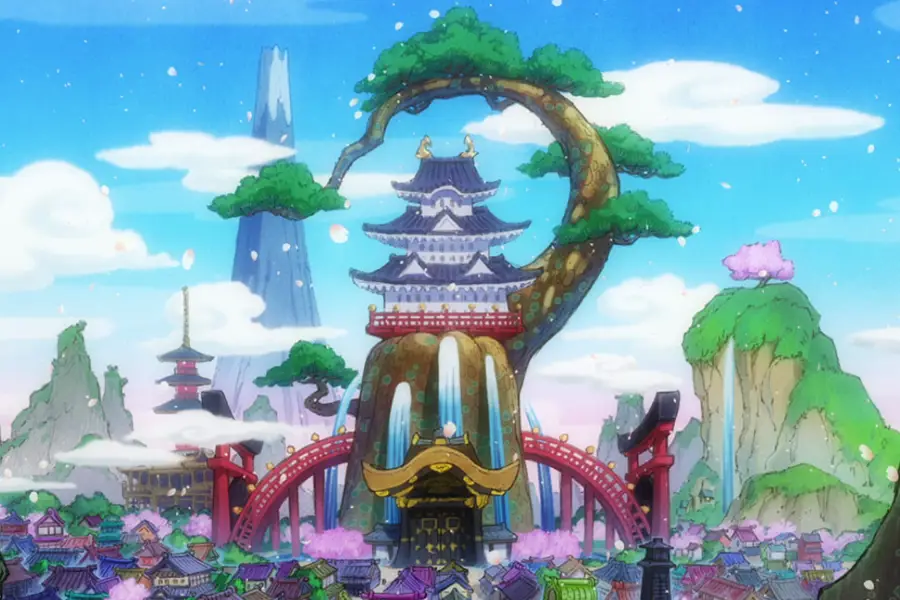 Pemandangan Negeri Wano dalam One Piece Episode 98