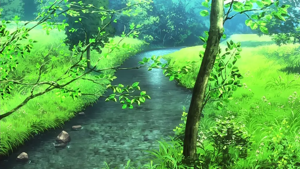 Pemandangan pedesaan yang indah di anime Non Non Biyori