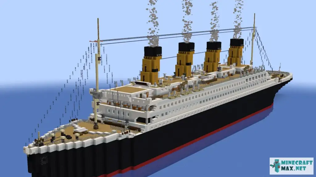 Detail interior Titanic di Minecraft