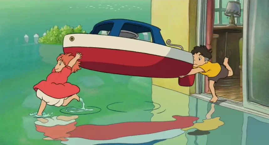 Adegan bawah laut yang indah dan penuh warna dari film Ponyo.