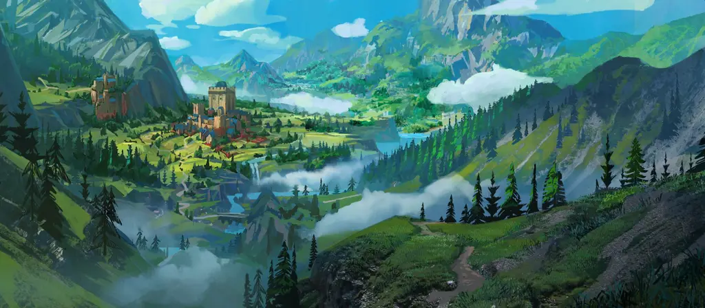 Pemandangan fantasi anime