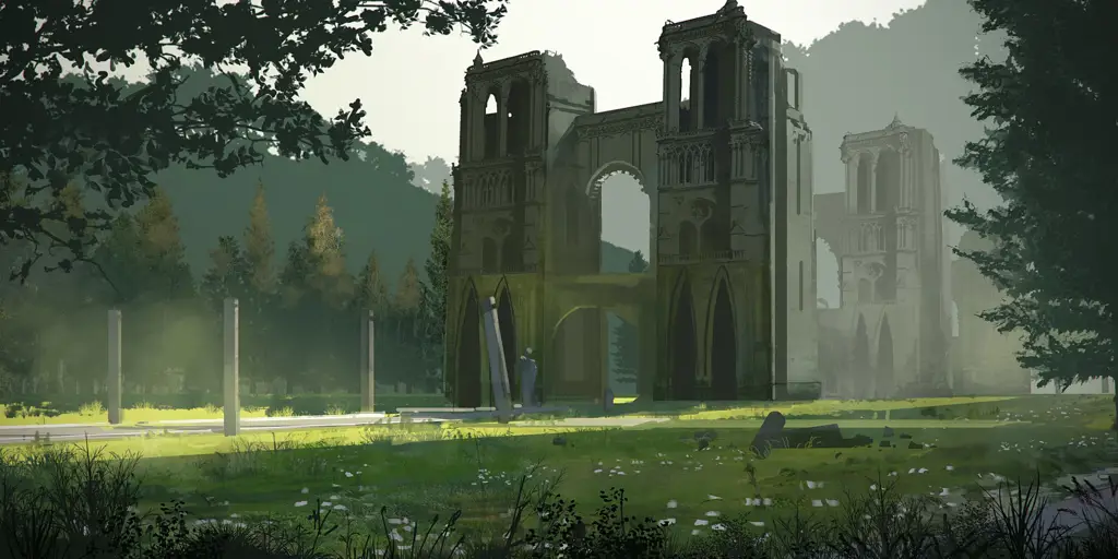 Pemandangan indah dari dunia game Nier:Automata