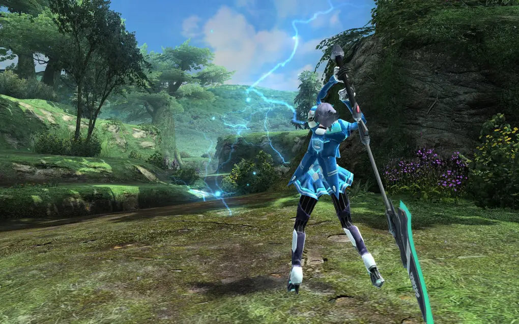 Pemandangan planet-planet di Phantasy Star Online 1