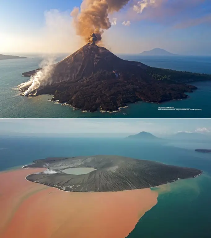 Pemandangan Gunung Krakatau dari laut