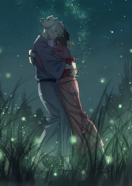 Pemandangan hutan di film Hotaru no Mori