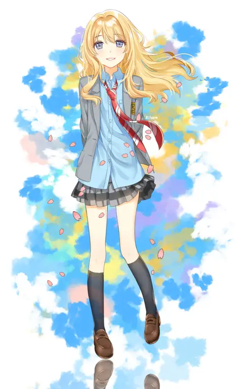 Karakter Kaori Miyazono dalam Shigatsu wa Kimi no Uso