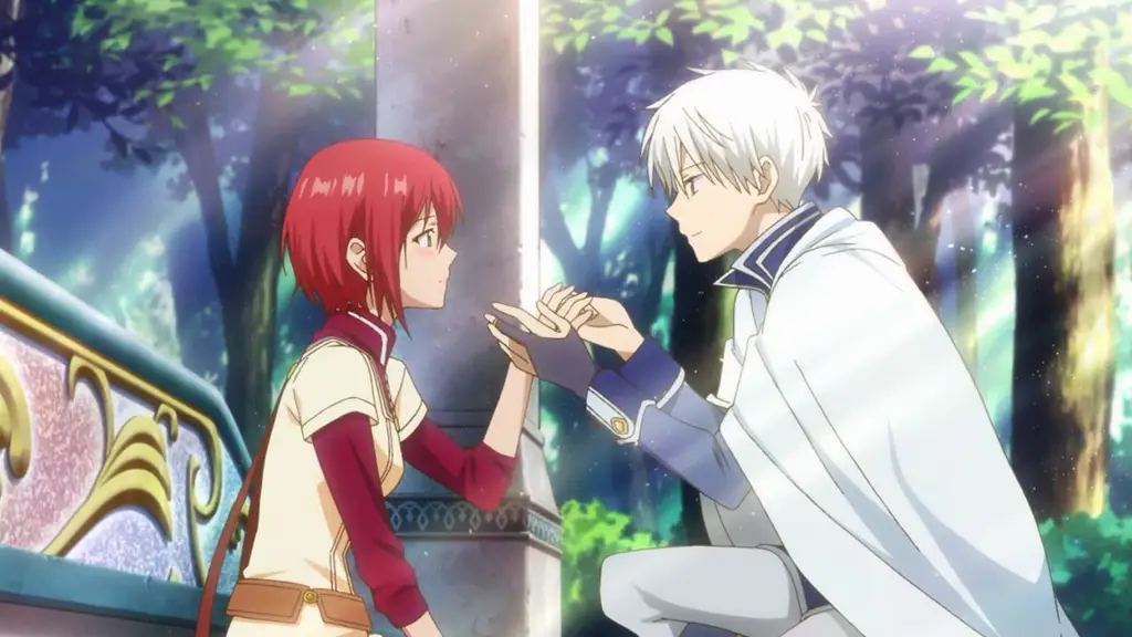 Pemandangan indah di kerajaan Clarines dalam anime Snow White with the Red Hair