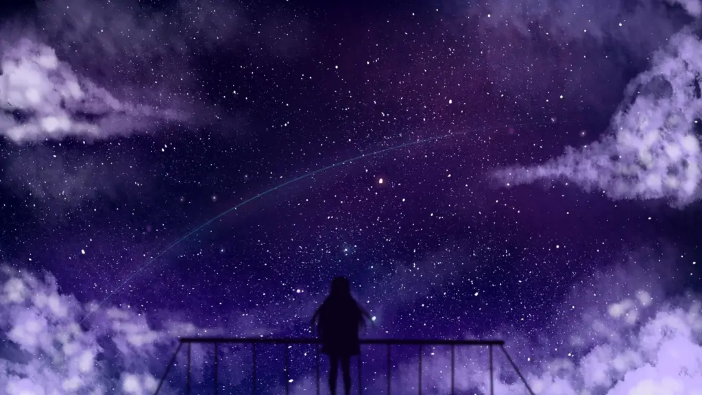 GIF langit malam berbintang anime