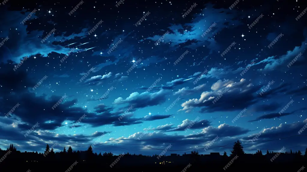 Langit malam anime yang dipenuhi bintang-bintang