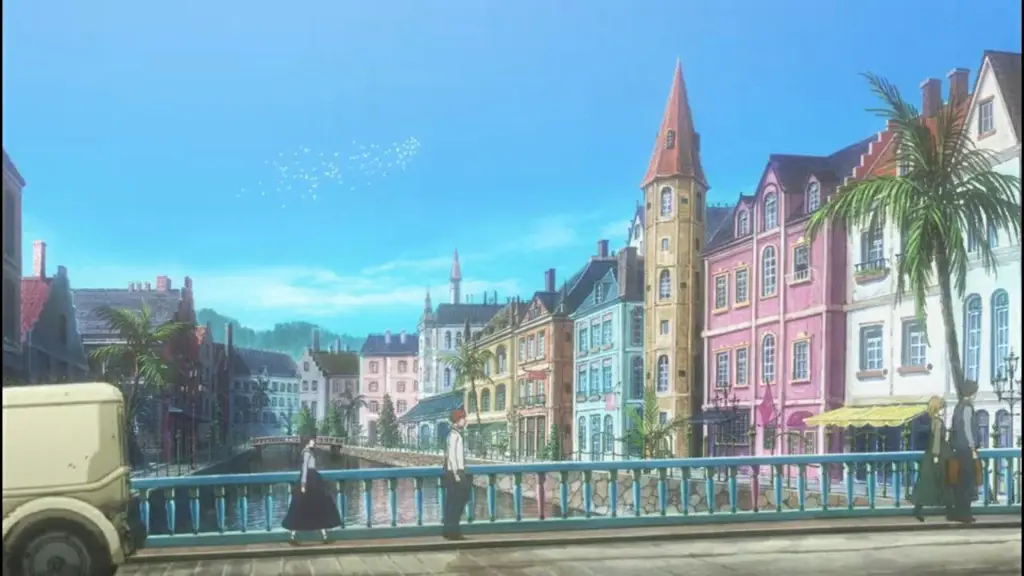 Pemandangan indah dalam anime Violet Evergarden