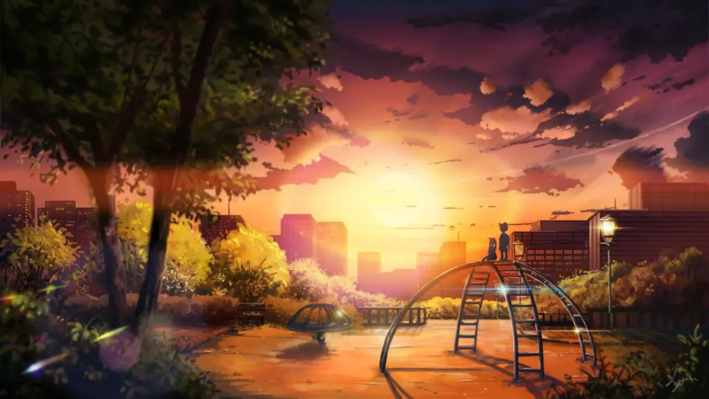 Keindahan Latar Anime Pemandangan indah dalam anime
