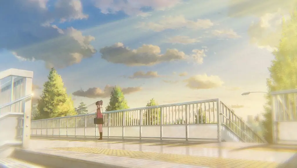 Keindahan latar belakang Kimi no Na Wa Pemandangan indah dalam anime Kimi no Na Wa