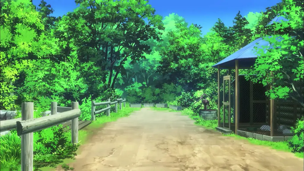 Pemandangan pedesaan yang indah dalam anime Non Non Biyori