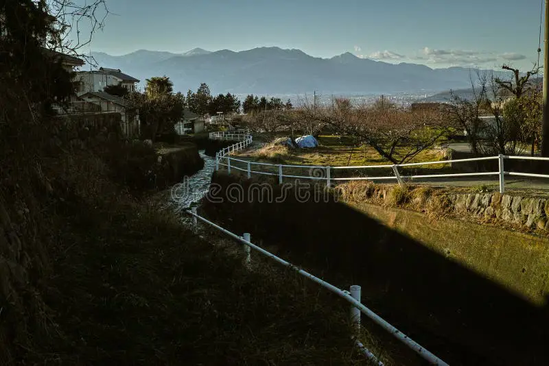 Pemandangan pedesaan Jepang yang indah