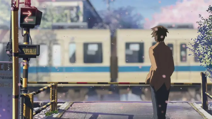 Adegan nostalgia dari 5 Centimeter per Second yang menggambarkan keindahan pemandangan