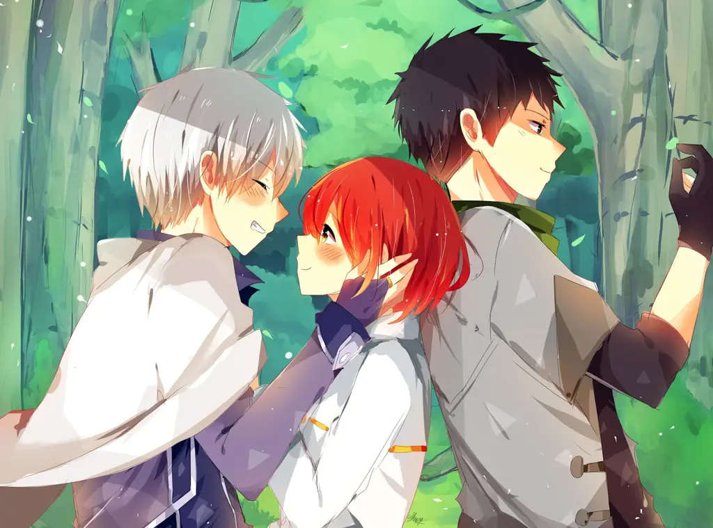 Pemandangan indah dari anime Akagami no Shirayuki Hime