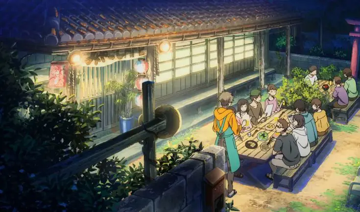 Pemandangan indah di anime Umibe no Etranger