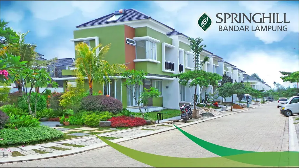 Gambar perumahan SpringHill Bandar Lampung yang menampilkan rumah-rumah modern dan lingkungan yang asri.