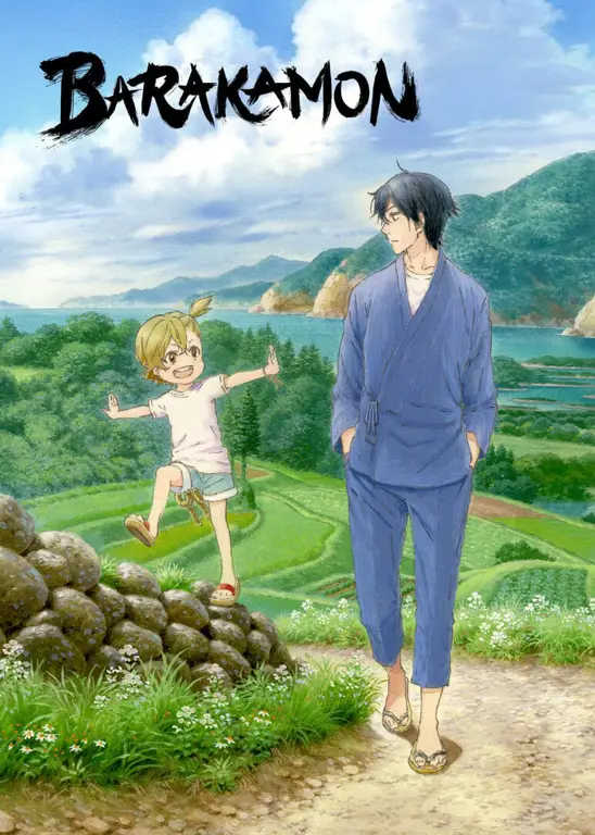 Pemandangan pulau yang indah dalam anime Barakamon