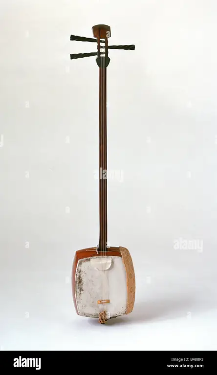 Gambar shamisen, alat musik tradisional Jepang