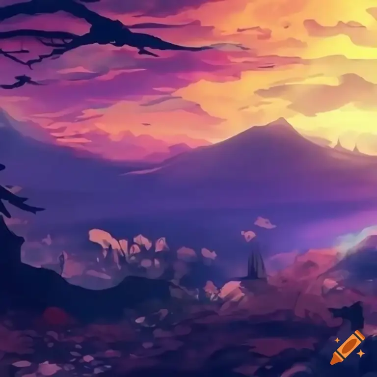 Pemandangan alam yang indah dalam anime Dororo