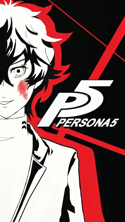 Latar belakang game Persona 5 dengan estetika anime