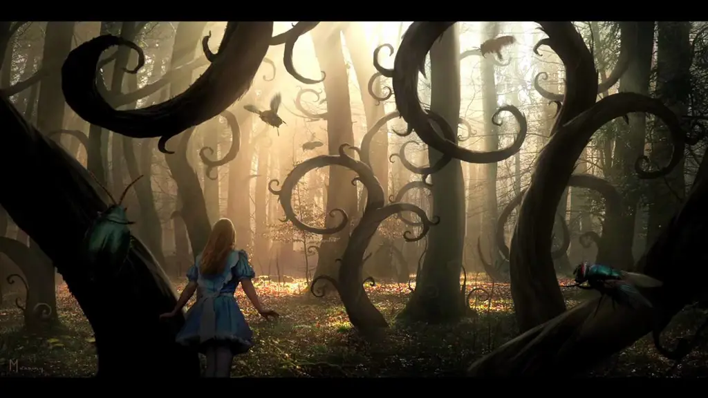 Suasana Negeri Ajaib yang penuh imajinasi dalam film Alice in Wonderland