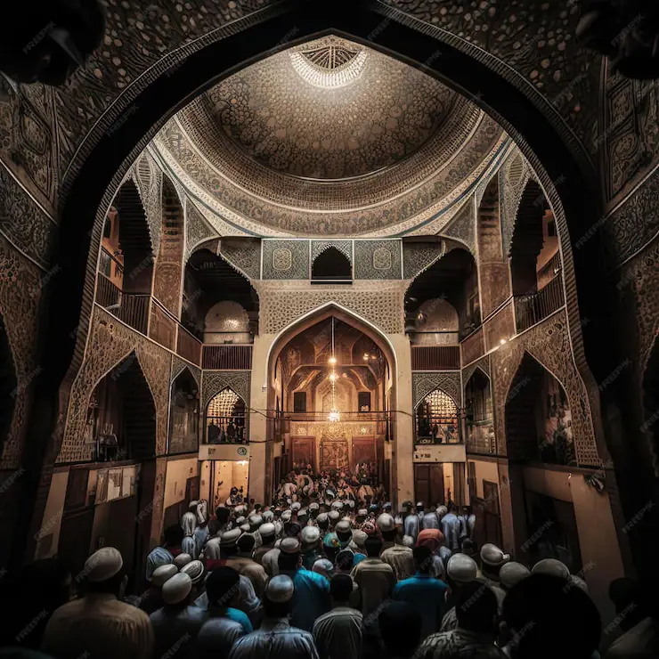 Jamaah sholat di masjid