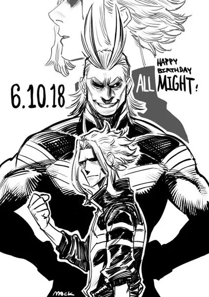 Ilustrasi All Might dalam komik