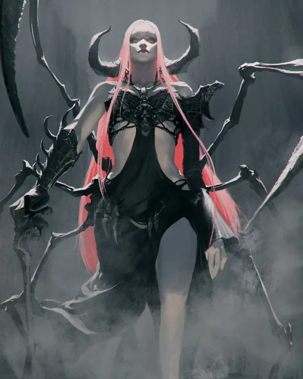 Ilustrasi kekuatan anime spider queen