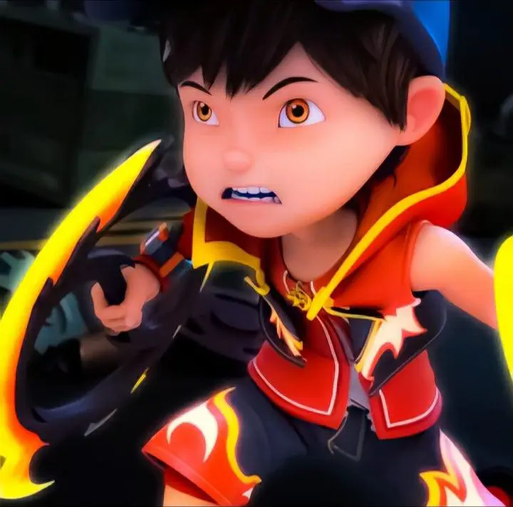 Boboiboy Blaze menggunakan kekuatan apinya