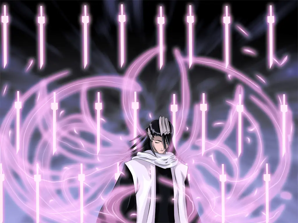 Gambar Byakuya Kuchiki menggunakan Bankai