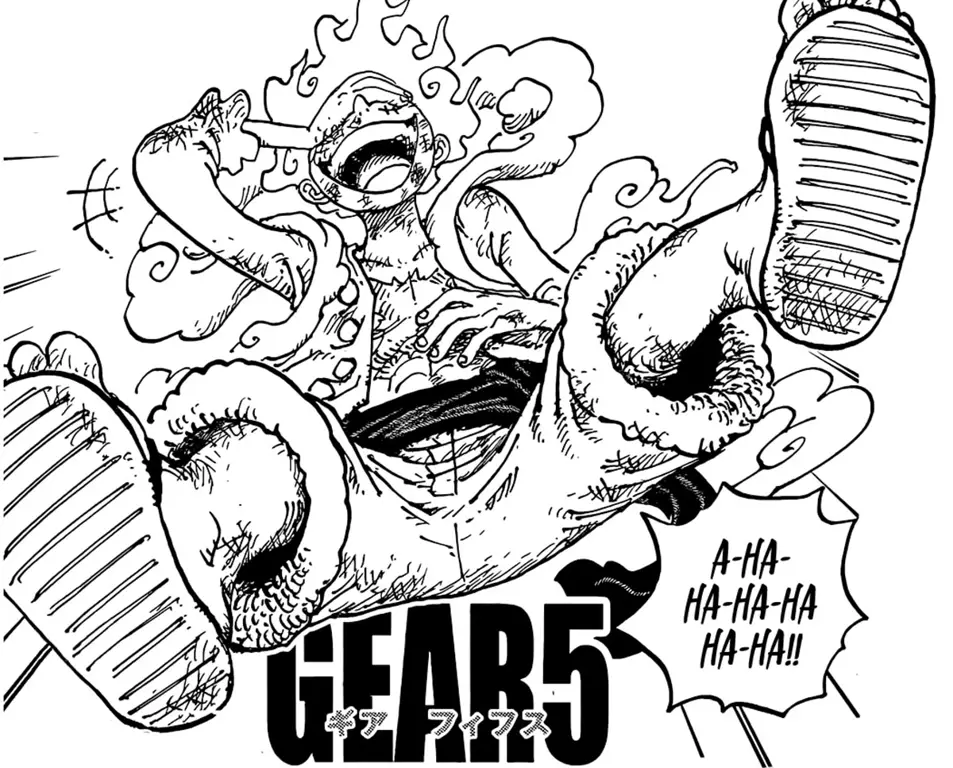 Luffy dalam Gear 5 di One Piece chapter 1042