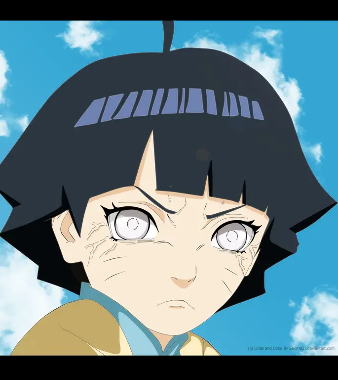 Gambar Himawari Uzumaki dengan Byakugan aktif