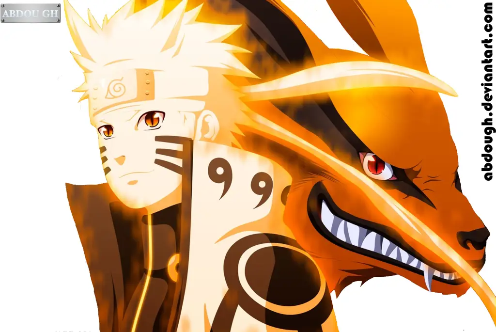 Naruto menggunakan chakra Kurama